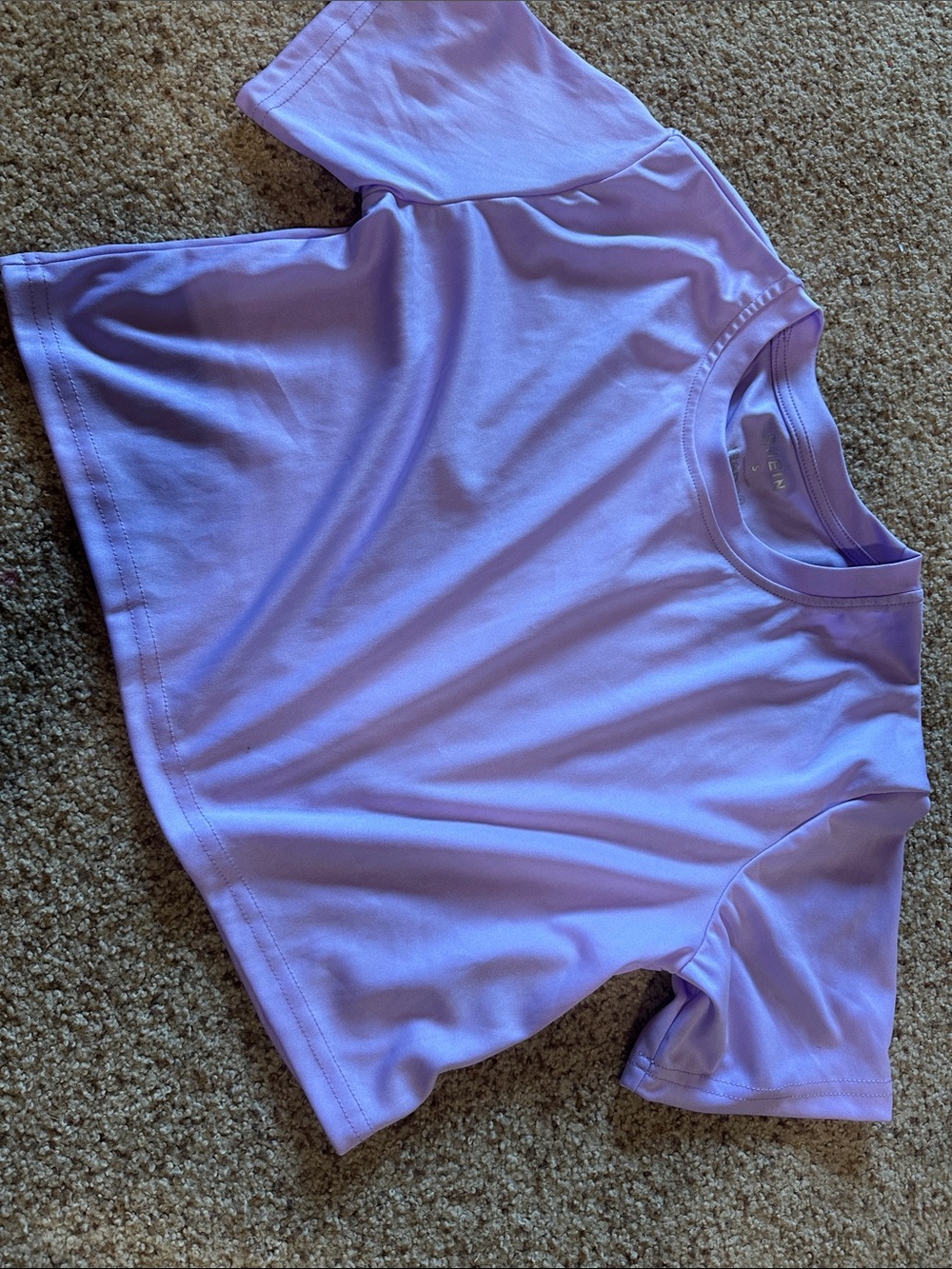 Lilac Crewneck Crop Tee